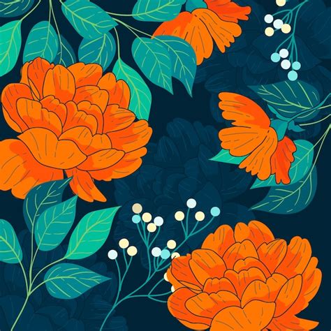 Colorful hand drawn flowers | Free Vector
