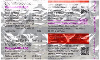 Valprol Cr 750 Tablet 10: Uses, Side Effects, Price & Substitutes