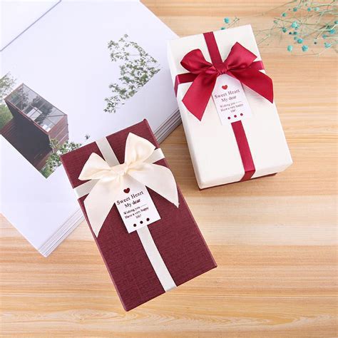 精致生日礼品盒 长方形现货聚会送人礼物包装盒时尚高端定制logo-阿里巴巴