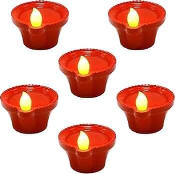 Water Sensor Diya Lights Electric Flameless & Smokeless (6 pcs) LED ...
