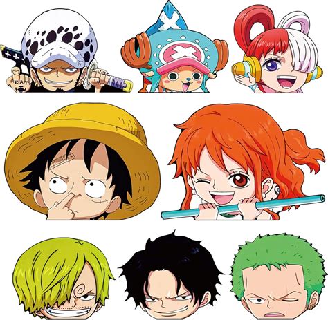 Buy 16 Pcs One Piece Anime Car Decals for Motorcycle Vehicle Trunk Rear ...