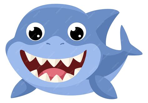 Cartoon shark with sharp teeth happy wide open mouth animal | Premium ...