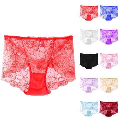 Agkizg Plus Size Womens Panties,Breathable Underwear for Women's Mid ...
