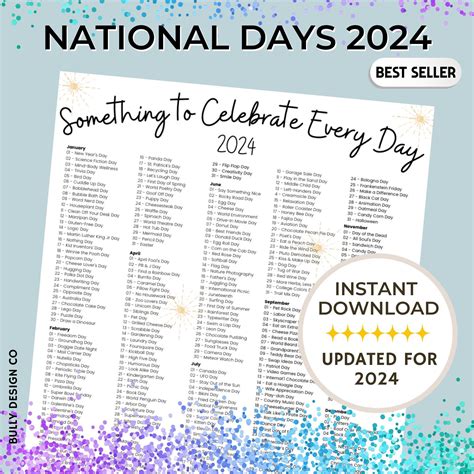 National Days Calendar 2025 - Printable Calendars AT A GLANCE