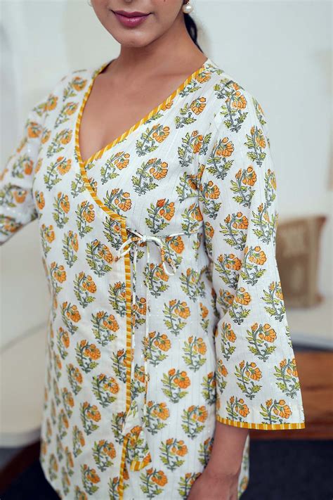 Short Length Angrakha Style Kurti | Cotras