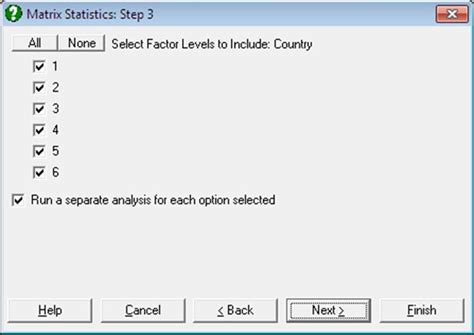 Unistat Statistics Software | Matrix Statistics