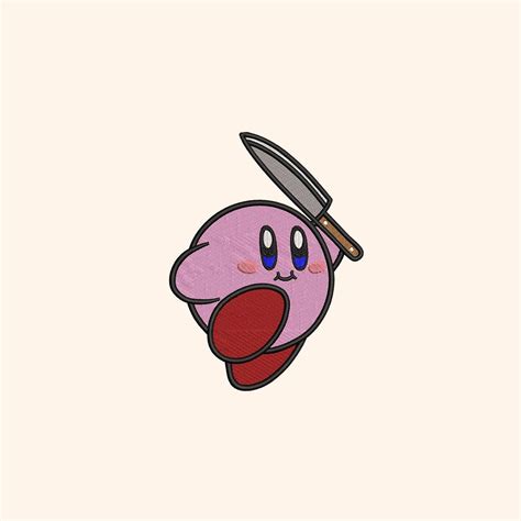 Kirby With Knife Digital Embroidery Machine Files. Kirby With Star ...