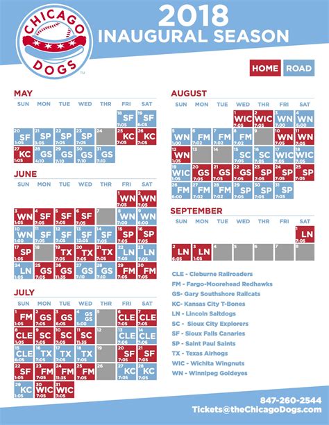 The Chicago Dogs - Schedule
