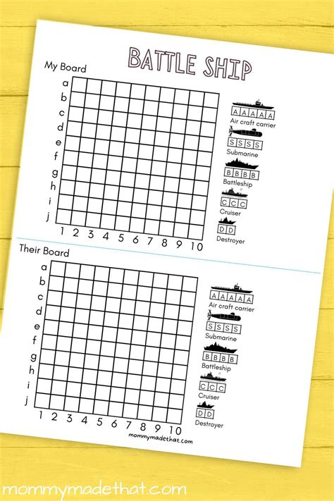 Printable Battleships - Printable Kids Activities