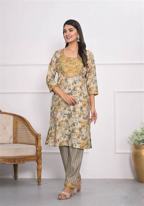Mayra 1 Chanderi Cotton Embroidred Fancy Kurtis Collection