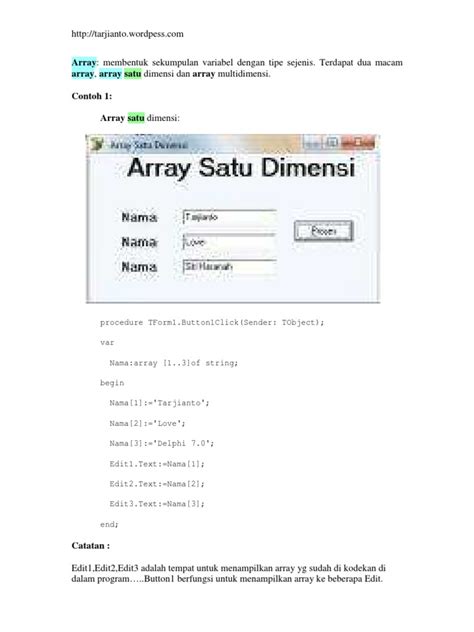 How to Implement Arrays Using Delphi Application 的图像结果