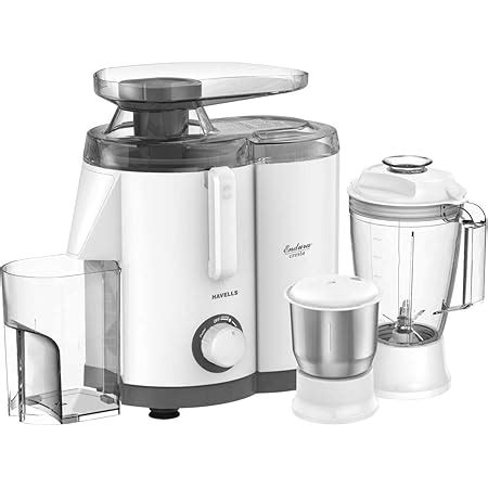 Buy Havells RIGO Juicer Mixer Grinder, 500W, 3 Jars (White, Dark Blue ...