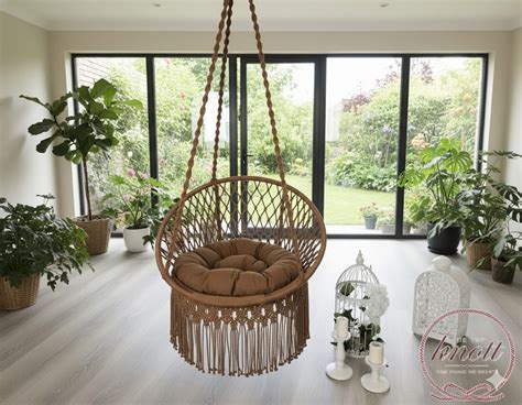 The Top Knott Premium Made in India Round Cotton Hammock Swing Chair ...