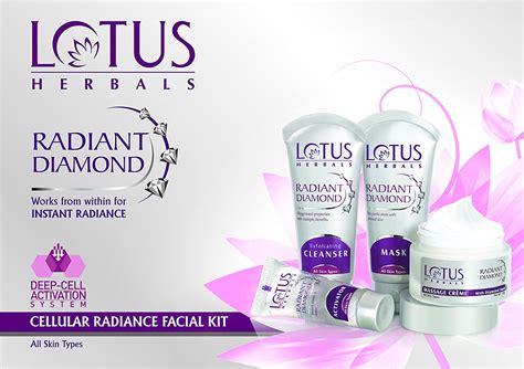 Lotus Radiant Diamond Facial Kit for instant radiance with Diamond dus ...