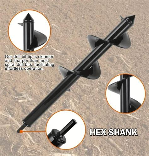Spiral Hole Non Slip Earth Drill – Heavy-Duty Metal Auger Tool – Padmam ...