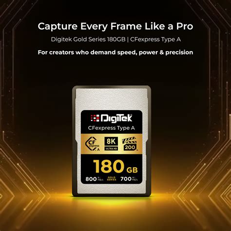 Digitek (DCFA 180GB Gold Series) CFexpress Type A Memory Card – 800MB/