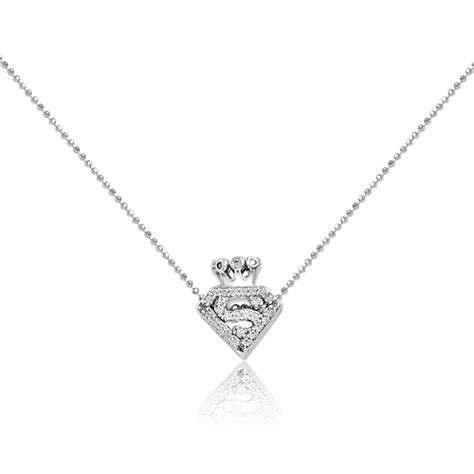 Superwomen Charm Silver Pendant Chain Set with Zirconia – Raajraani