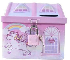 GUNGUN Unicorn Piggy Bank for Kids with Lock and Key Coin Bank(Pink ...
