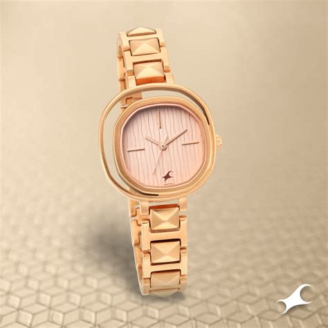 Buy Online Fastrack Opulence Quartz Analog Rose Gold Dial Metal Strap ...