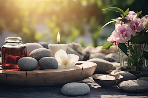 A serene environment for a spa and wellness massage featuring a ...