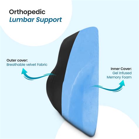Lumbar Support Pillow with Cooling Gel | Back Support Pillow | Back ...