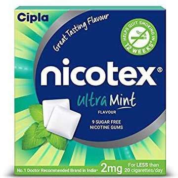 Cipla Nicotex Nicotine MintPlus Gums 2mg | Helps to Quit Smoking |9 ...