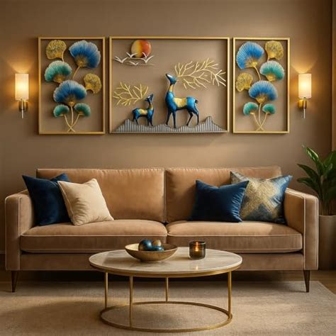 pranjals house Deer Metal Wall Art, LED Ginkgo Leaves and Deer Design ...
