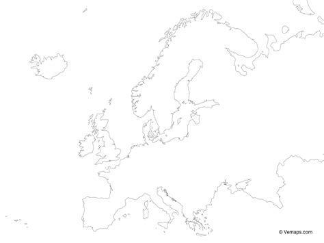 Outline Map of Europe | Free Vector Maps