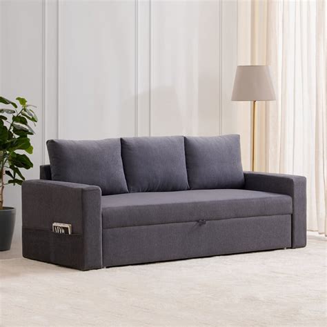 Buy Woodland Fabric 3-Seater Sofa Bed - Grey from Home Centre at just ...