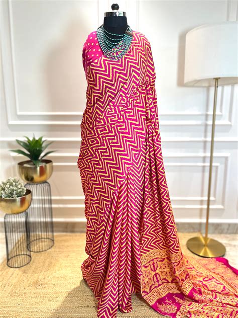 Gulaabi Lehrein | Modal Silk Saree – Blue Poppy