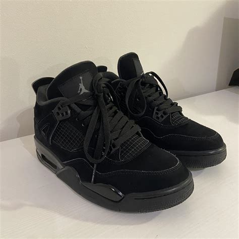 Black Cat Jordan 4s GS ON HOLD UK 5 only worn a... - Depop