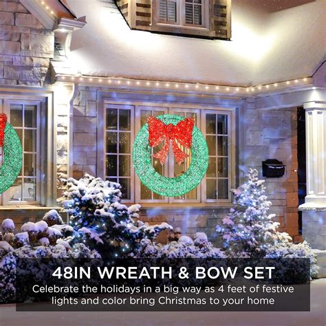 Buy Best Choice Products 48in Pre-Lit Outdoor Christmas Wreath ...