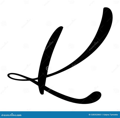 Hand Drawn Vector Calligraphy Letter Capital K. Script Font Logo Initials. Handwritten Brush ...