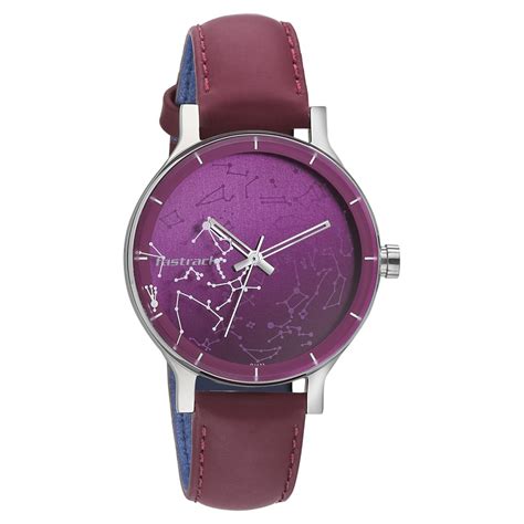 Buy Online Fastrack Space Rover Quartz Analog Maroon Dial Leather Strap ...