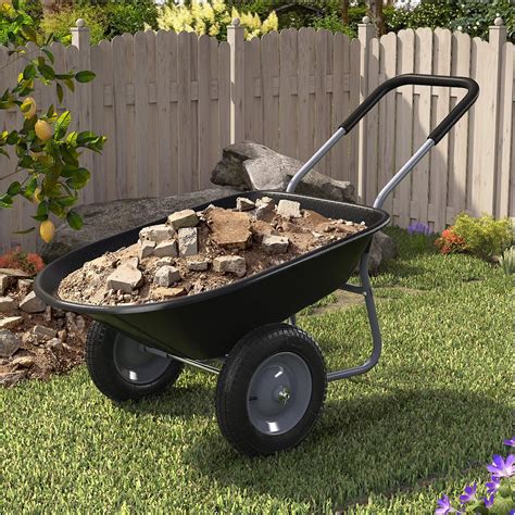 Amazon.com : True Temper RP810 Dual Wheel Poly Wheelbarrow, 8 Cubic ...
