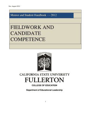 Fillable Online coeapps fullerton Handbook - California State ...