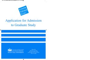 Fillable Online shu Application for Admission to Graduate Study - Seton ...