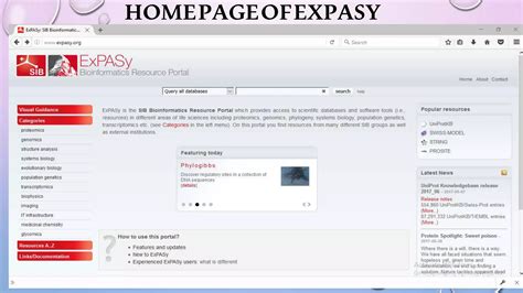 Image result for ExPASy Tutorial