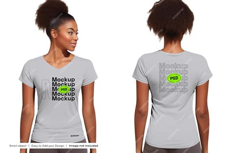 Womens T shirt PSD Mockup Front and Back View | Premium AI-generated PSD