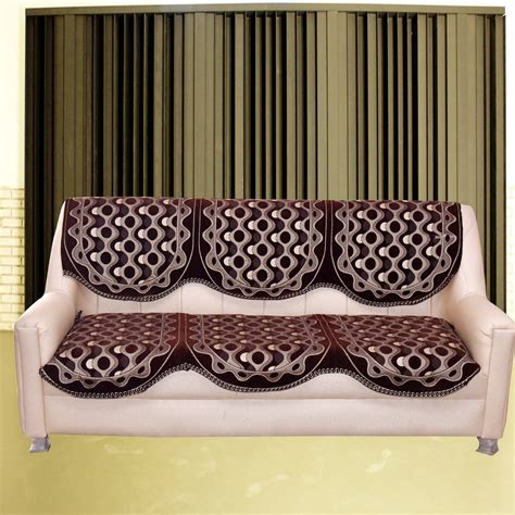 Tanya's Homes Brown & Gold Striped Pattern Heavy Chenille & Velvet Sofa ...
