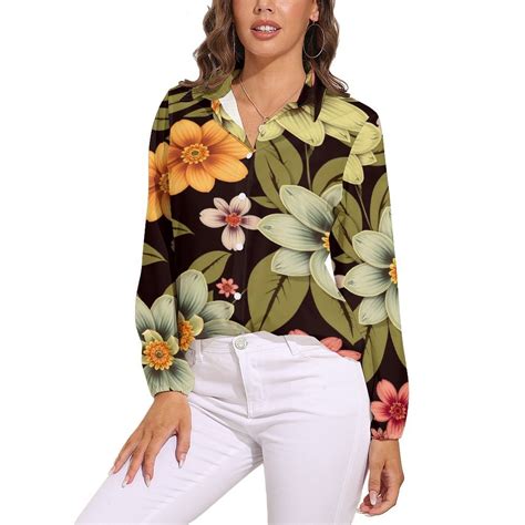 Autumn Women Shirt Tops Floral Long Sleeve Women's Blouses - Walmart.com