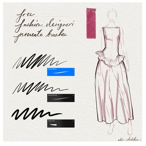 Free Essential Fashion Design Brushes for Procreate - LIBRIUM