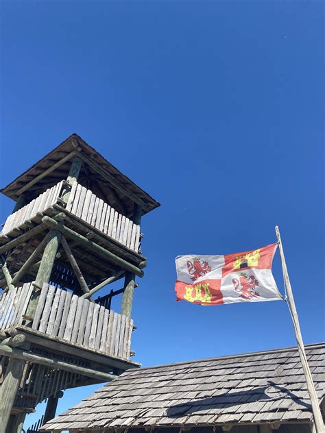The flag of the Kingdom of Castile and the Spanish Cross of Burgundy flying in St Augustine, FL ...
