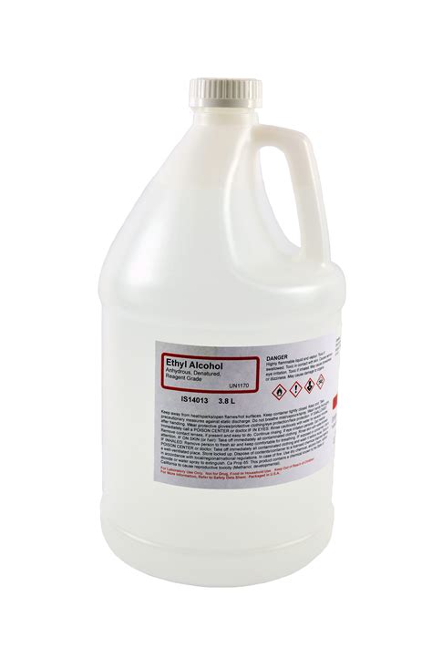 Ethyl Alcohol Anhydrous Denatured, Reagent Grade, 3.8L - Nebraska ...