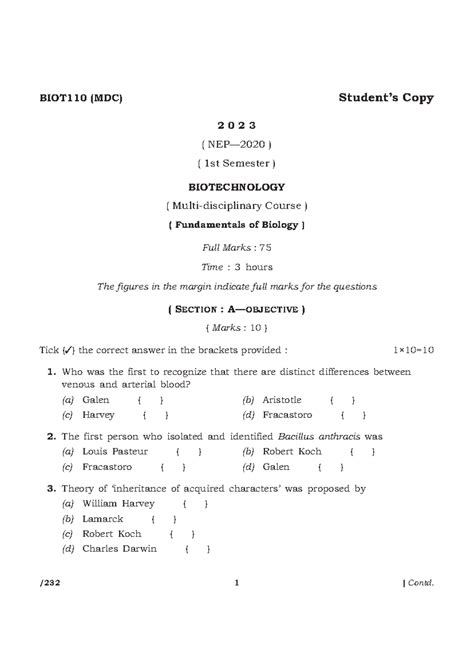 232 BIOT110 (MDC) - Please use this on educational purposes - BIOT110 ...