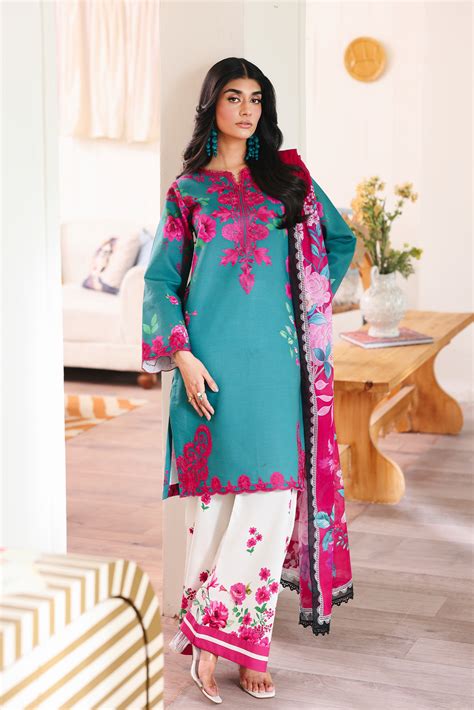 Teal Embroidered Pakistani Lawn Suit | RajBari Nissa Festive Summer ...