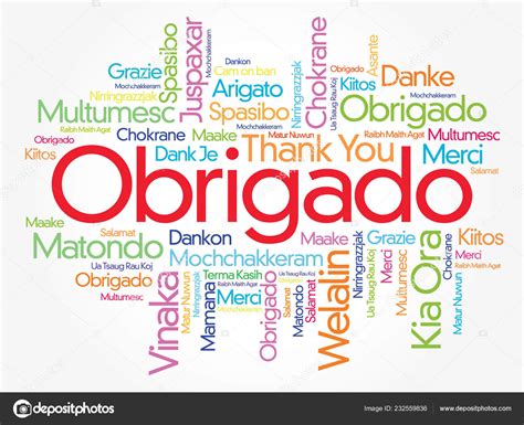 Obrigado Thank You Portuguese Word Cloud Background All Languages ...