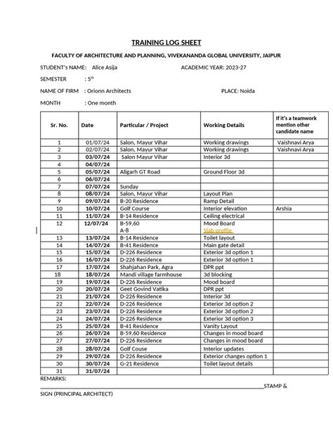 Image result for Internship Log Sheet for Full Stack Developer