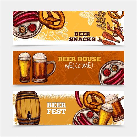 Free Vector | Beer banner set