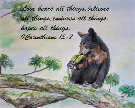 Love Bears All Things Print, I Corinthians 13 Print, Inspirational Art ...